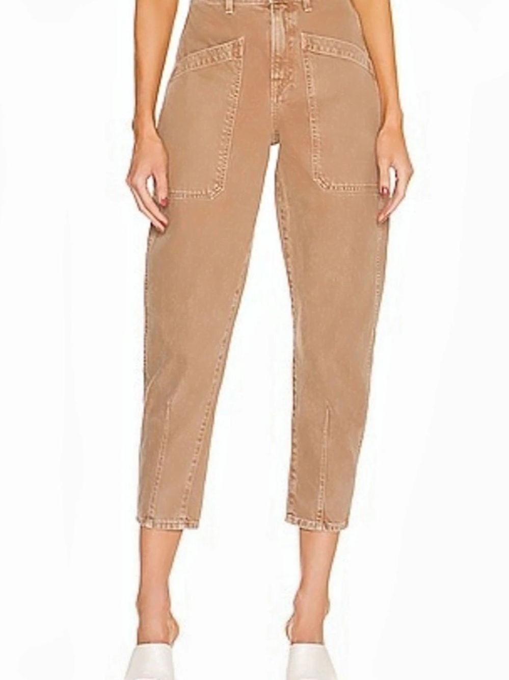 Veronica Beard Charlie Barrel Leg High Rise High Rise Barrel Leg Jeans in Brown